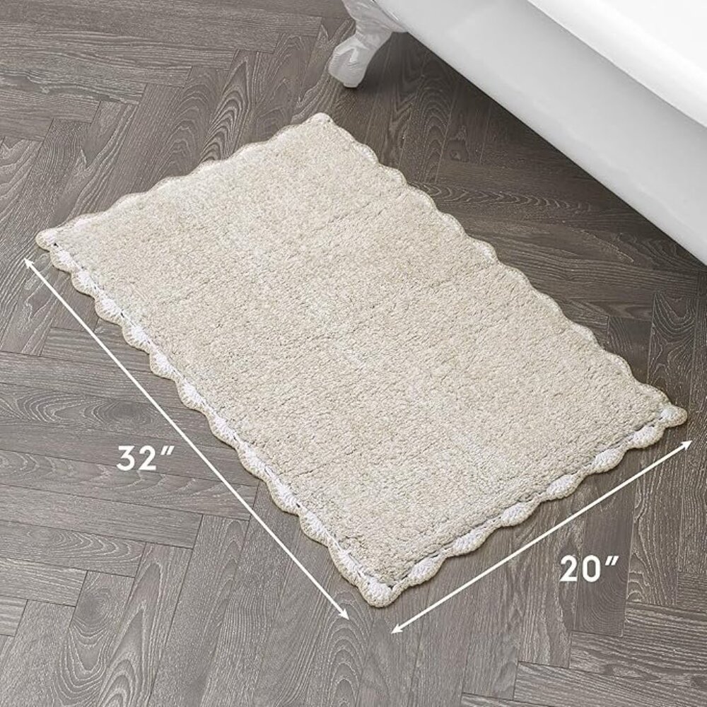 Laura Ashley Heathered Crochet Border Bath Rug - Picture 5 of 6